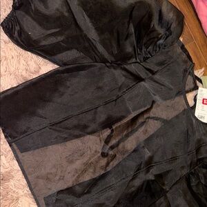 Elegant Black Sheer Women's Top